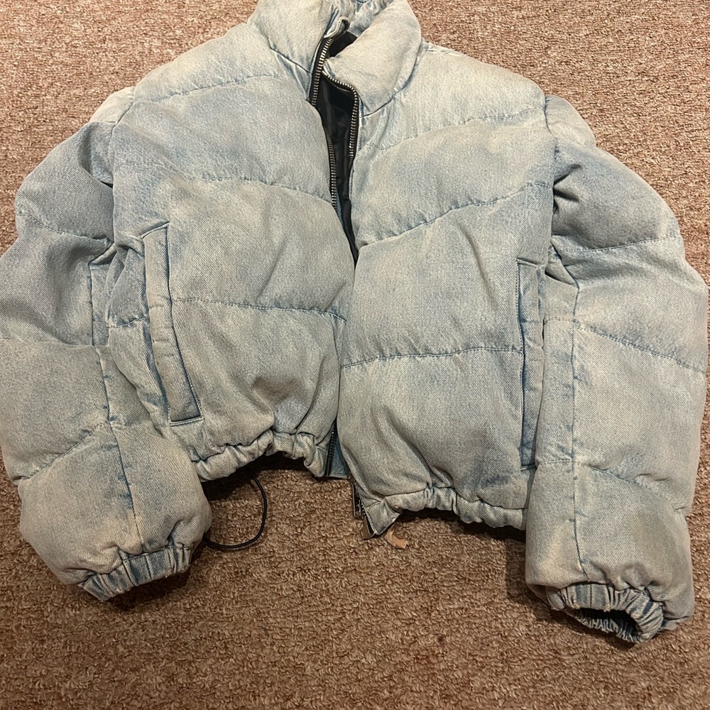 Alexander Wang Sky Blue Puffer Jean Jacket